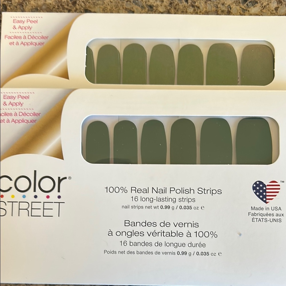 Color Street Green Nail Polish Strips- Viper-Active and Jungle Escape